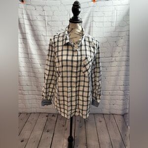 Tommy Hilfiger Blue White Plaid Cotton Button Down Long Sleeve 1 Pocket Shirt L